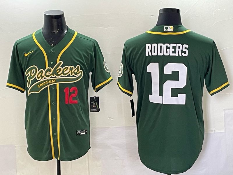 Men 2025 Green Bay Packers #12 Rodgers Green Joint Name Nike Limited NFL Jersey style 003->green bay packers->NFL Jersey